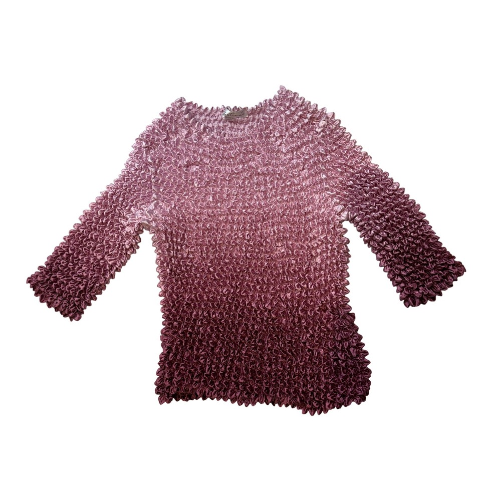 Obstinee Vintage Y2K Popcorn Shirt Pink Purple Ombre Magic Bubble Top‎ Scrunchie